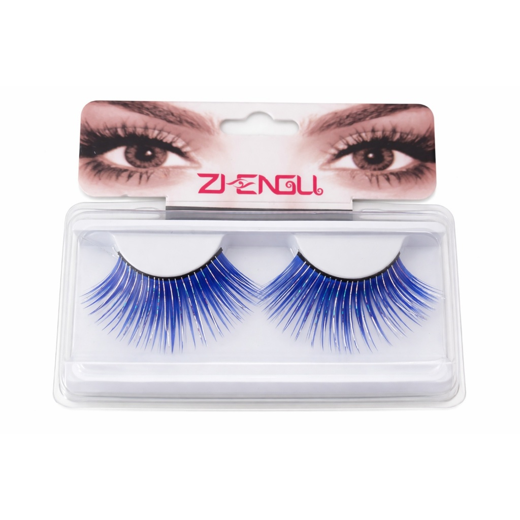 Cílios Postiços Brilhantes Para Maquiagem De Carnaval Azul