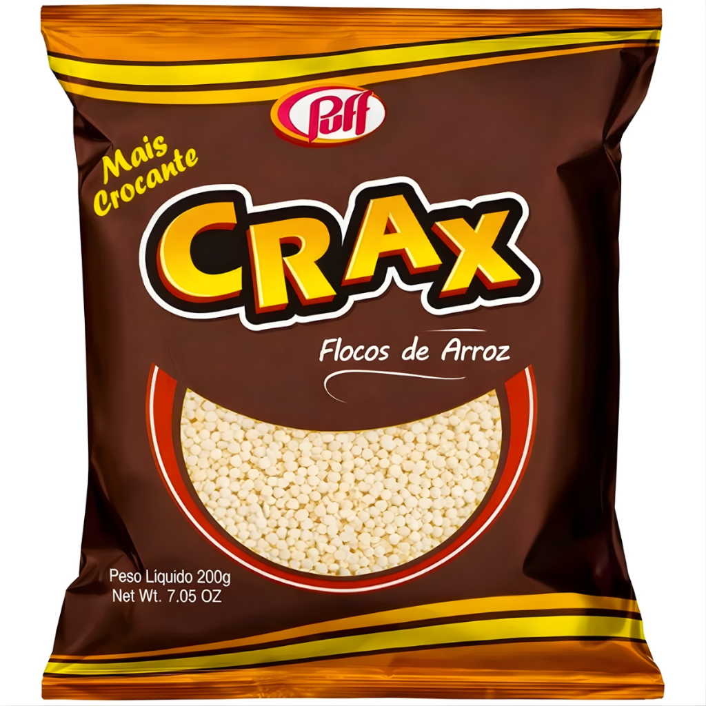 Flocos de Arroz Crax 200g Mais Crocante Puff | Ideal para Ovos de Páscoa e Confeitaria