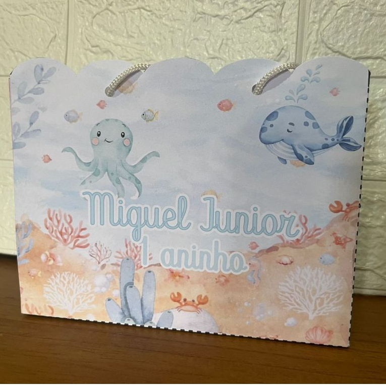 Sacolinha FUNDO DO MAR Personalizado | Sacolinha | Lembrancinha | Mimos | Aniversário PEGUE E MONTE