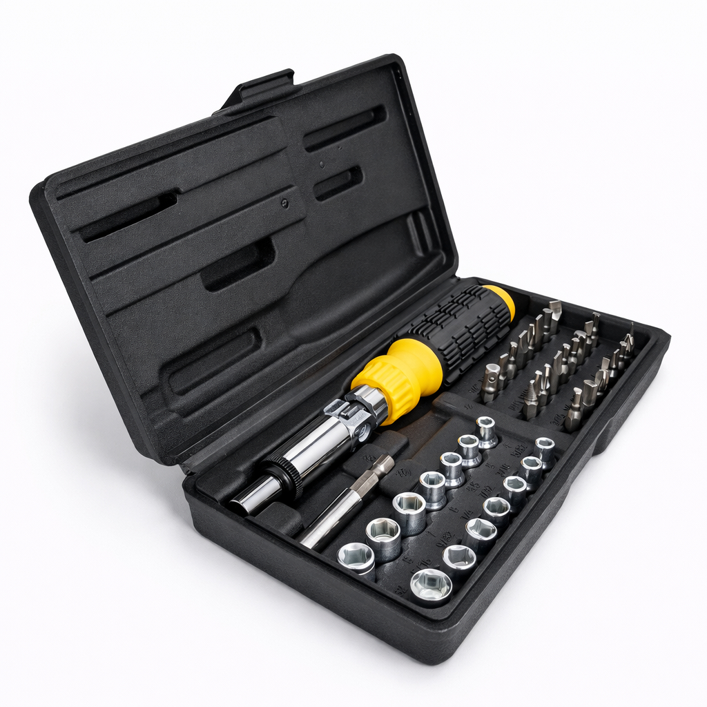 Kit de Soquetes e Chaves Catraca 40 Peças Chave Fenda Phillips