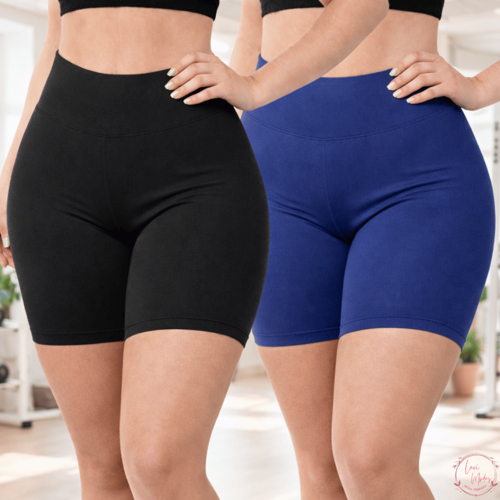 Shorts Feminino Legging Tecido Suplex Cintura Alta Versátil em Oferta na Shopee