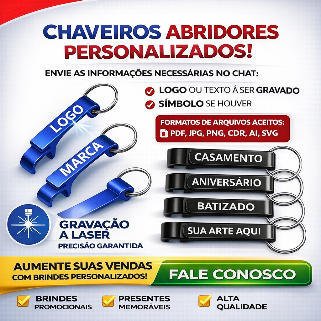 Kit 50 LEMBRANCINHA/BRINDE  CHAVEIROS ABRIDOR PERSONALIZADO-LEMBRANÇAS,BRINDES,FESTA ANIVERSÁRIO,CASAMENTO