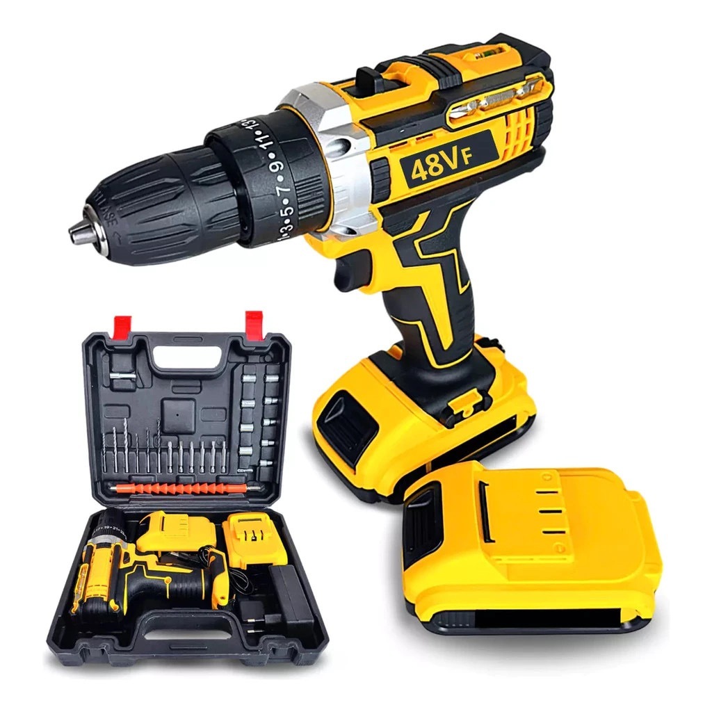 Parafusadeira Furadeira 48V 2 Baterias Com Maleta e Acessórios Completo em Oferta na Shopee