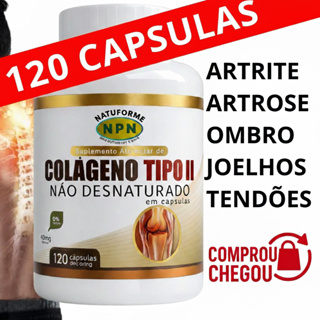 Colágeno Tipo 2 Não Desnaturado 120 Cápsulas 500mg Natural Suplemento em Oferta na Shopee