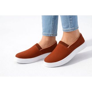 Tênis Feminino Camurça Slip on Sapatilha Casual Sapatênis Confortável Leve Envio Imediato