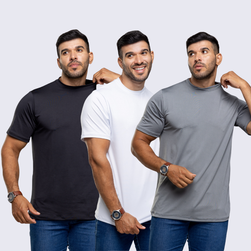 Kit 3 Camisetas Masculinas Malha Fria Premium Antiodor Não Amassa Fácil Modal Confortável ...