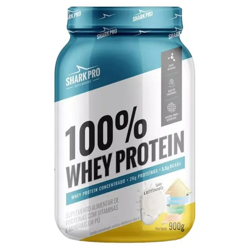 Whey Protein 100% 900g Sabor Leitinho Shark Pro Whey Protein 100% 900g Sabor Leitinho Shark Pro Whey Protein 100% 900g S