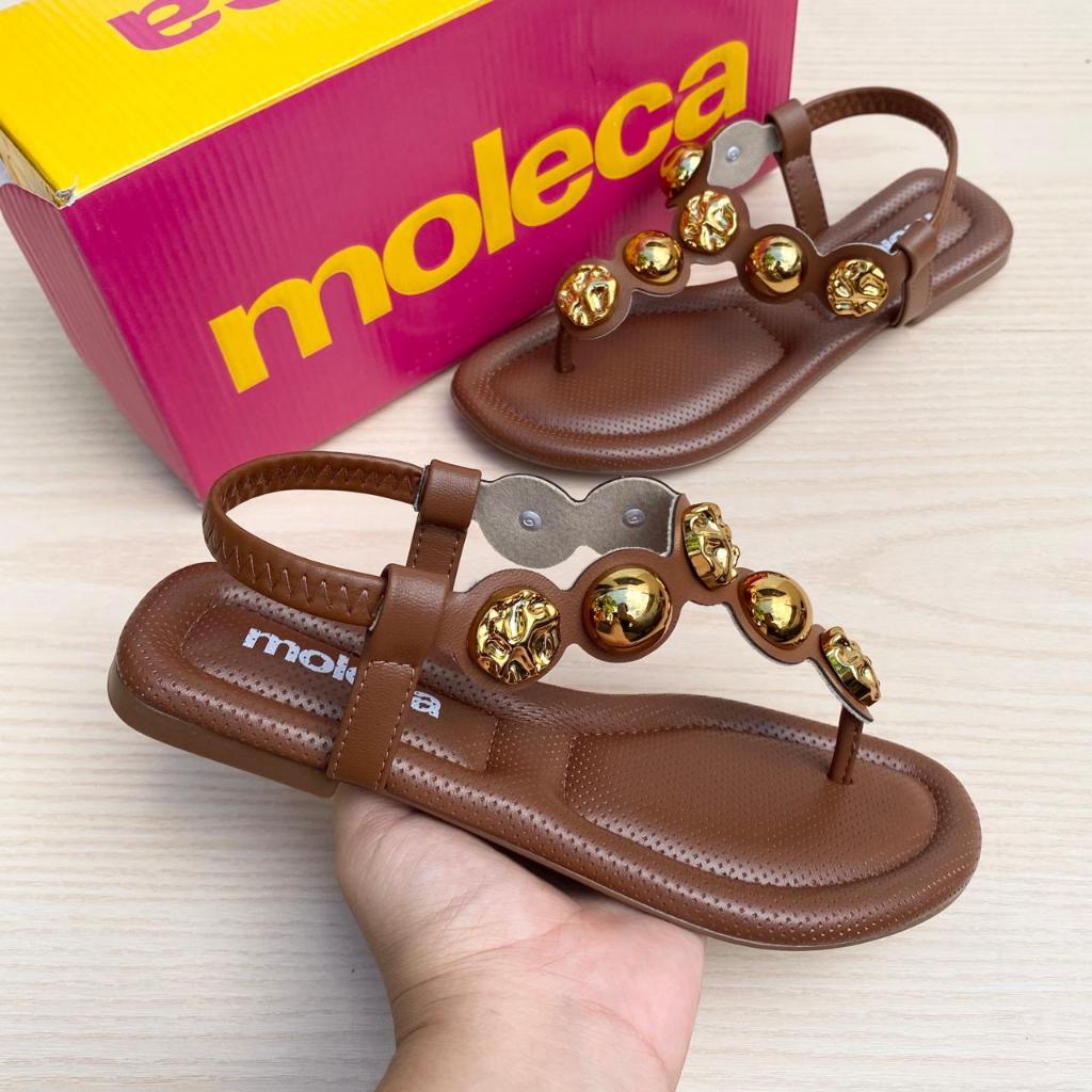 Rasteirinha Sandália Feminina Moleca Flat Leve Moda Verão Esferas Confortável De Dedo em Oferta na Shopee