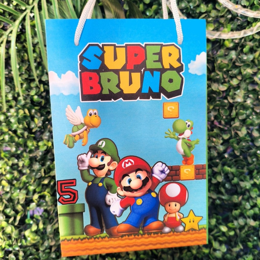 sacolinha SUPER MARIO PEGUEMONTE  - Lembrancinha Aniversário"