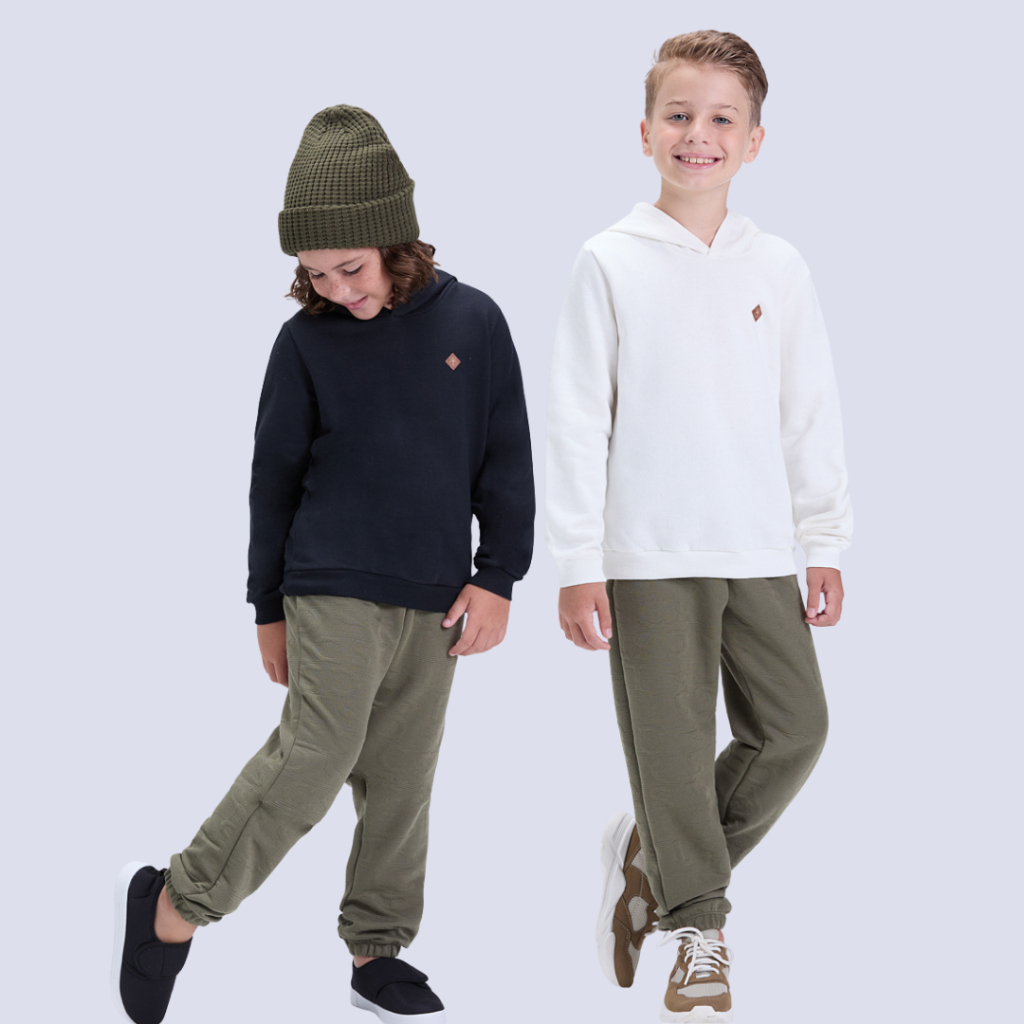 Conjunto Infantil de Inverno Masculino Moletom com Detalhe Aplicado