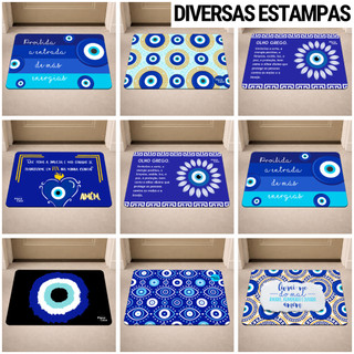 Tapete de Porta de Casa Antiderrapante Olho Grego Diversas Estampas