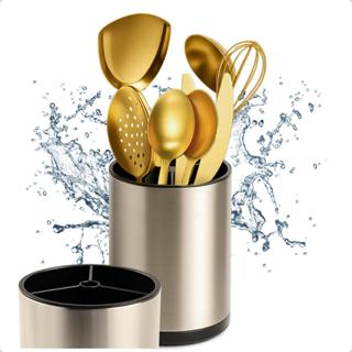 Porta Talheres Inox Utensílios Giratório Cozinha Suporte Porta Utensílios Giratório Talheres Plurale Aço Inox Organizado em Oferta na Shopee