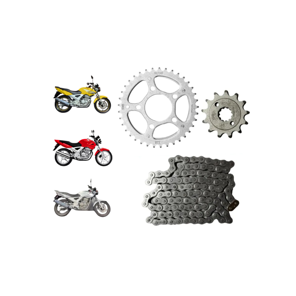 Kit Quit Relação Transmissão Tração Andamento Yamaha Crypton 115 de 2010 até 2016 em Oferta na Shopee