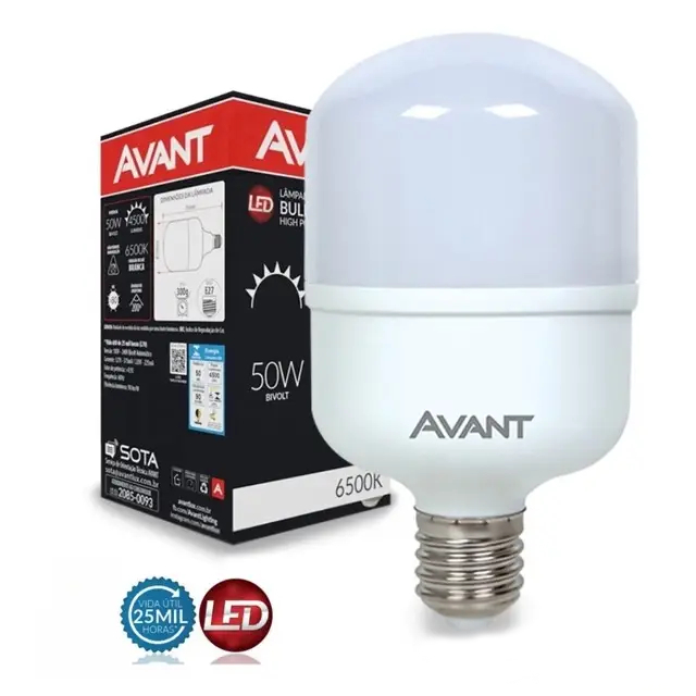 Kit 6 / 3 Lâmpadas Led 50w Bulbo E27 6500k Branco Frio 110/220v em Oferta na Shopee