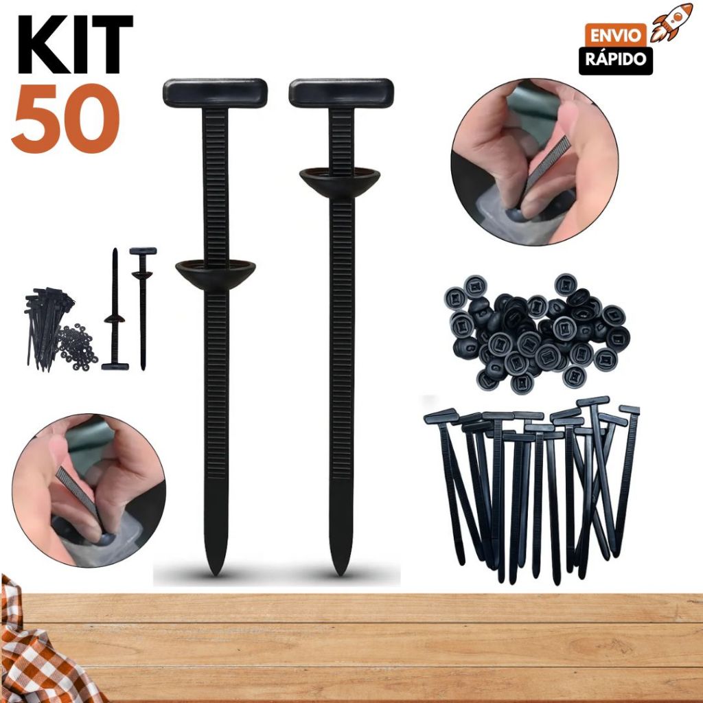 Kit 50/40/20 Abraçadeira Nylon Enforca Gato Fivela Plástica Universal Travamento Automático Carro