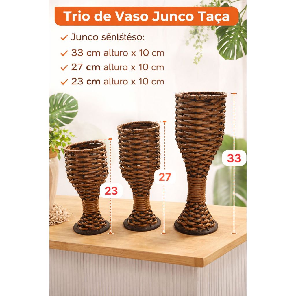 Trio De Vaso Taça_Decorativo