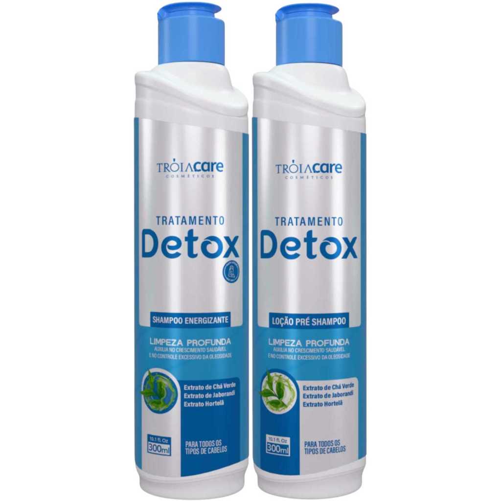KIT Detox Capilar Tróia Hair 300ml — Shampoo + Loção Purificante | Limpeza Profunda, Controle da Oleosidade