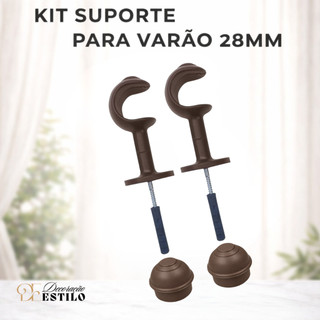 Kit C/2 Suporte para varão de cortina 28mm em plástico várias cores