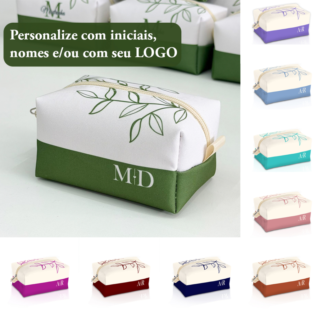 Kit 5 a 20 Necessaire Personalizada Box P Lembrancinha Casamento Madrinha ou Logo - Estampa Padrão em Oferta na Shopee