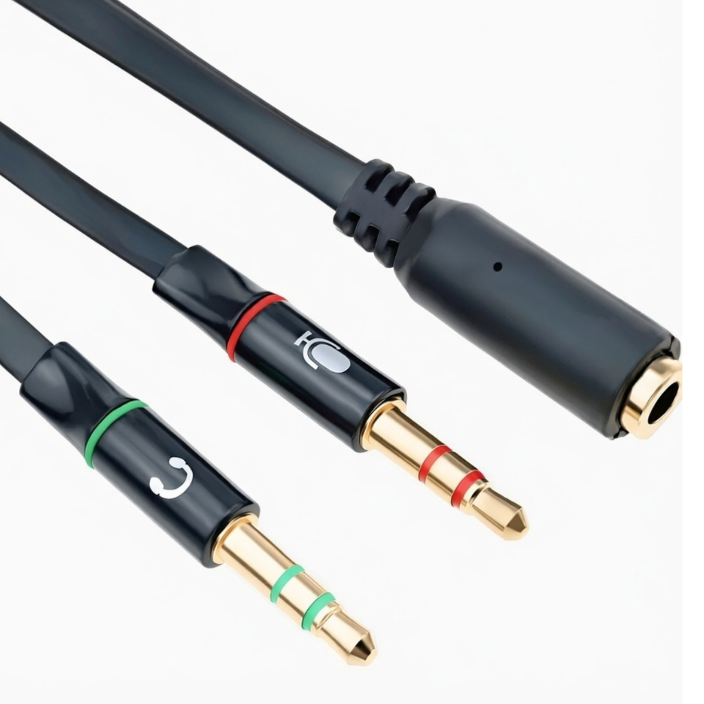 kit 6 Cabo Adaptador P3 para 2 P2 Áudio e Microfone Fone Headset PC Notebook 18cm