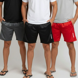 Kit 3 Bermudas Masculina Esportivo Academia Praia Com  Bolsos E Refletivo em Oferta na Shopee