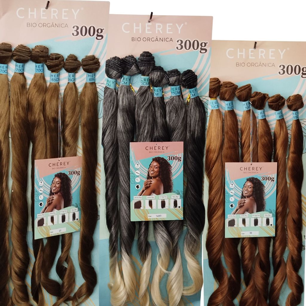 CABELO APLIQUE PERLA CHEREY BIO ORGÂNICO PARA ENTRELACE 300G 6 PEÇAS