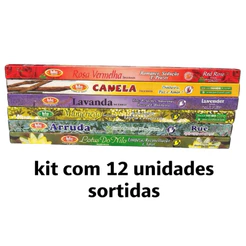 Kit Incenso BIC Indiano 12 Caixas Sortidas - 96 Varetas