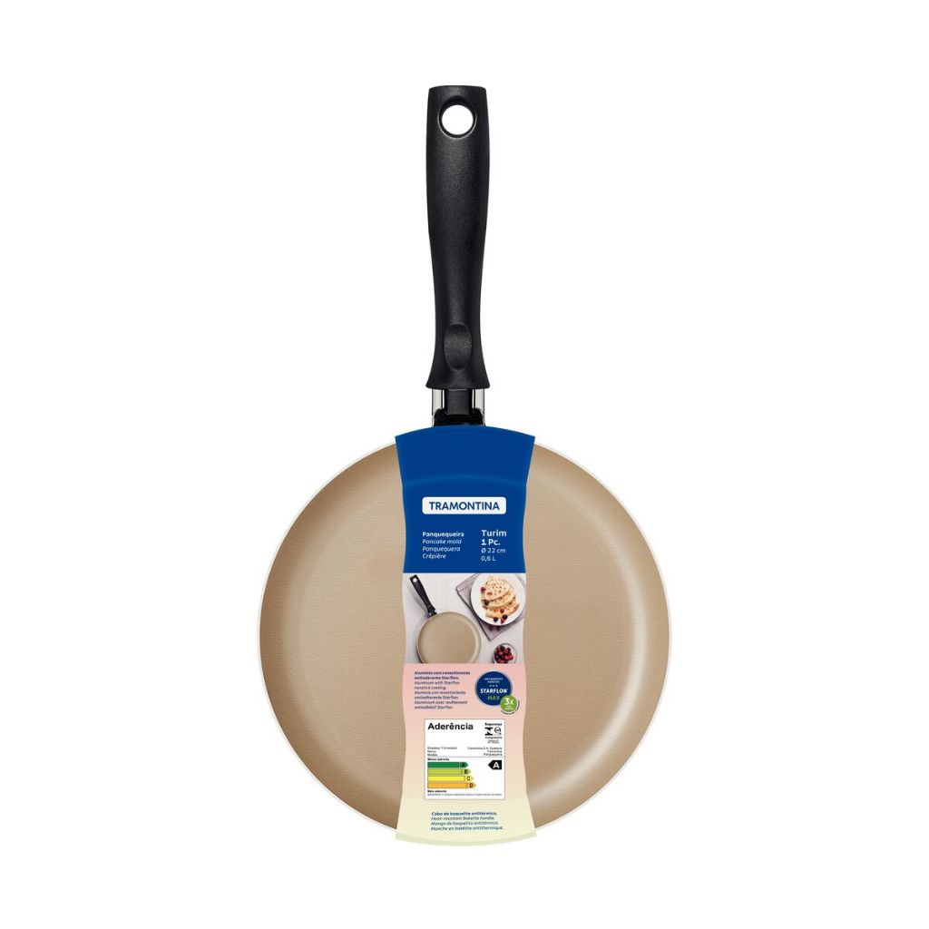 PANQUEQUEIRA 22CM 0,6L TURIM VERMELHO - ALUMINIO COM REVESTIMENTO ANTIADERENTE