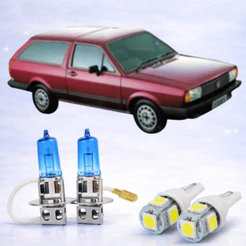 Lâmpada Farol de Milha Super Branca + Lâmpada LED PARATI 1982 ATÉ 1999