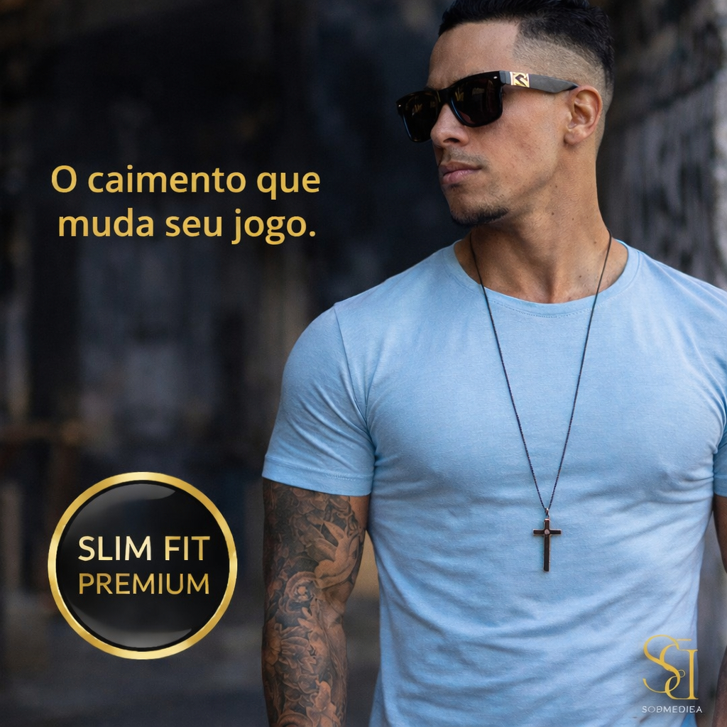 Camiseta Masculina Branca Preta Marrom Longline Viscolycra Slim Fit Justa Premium