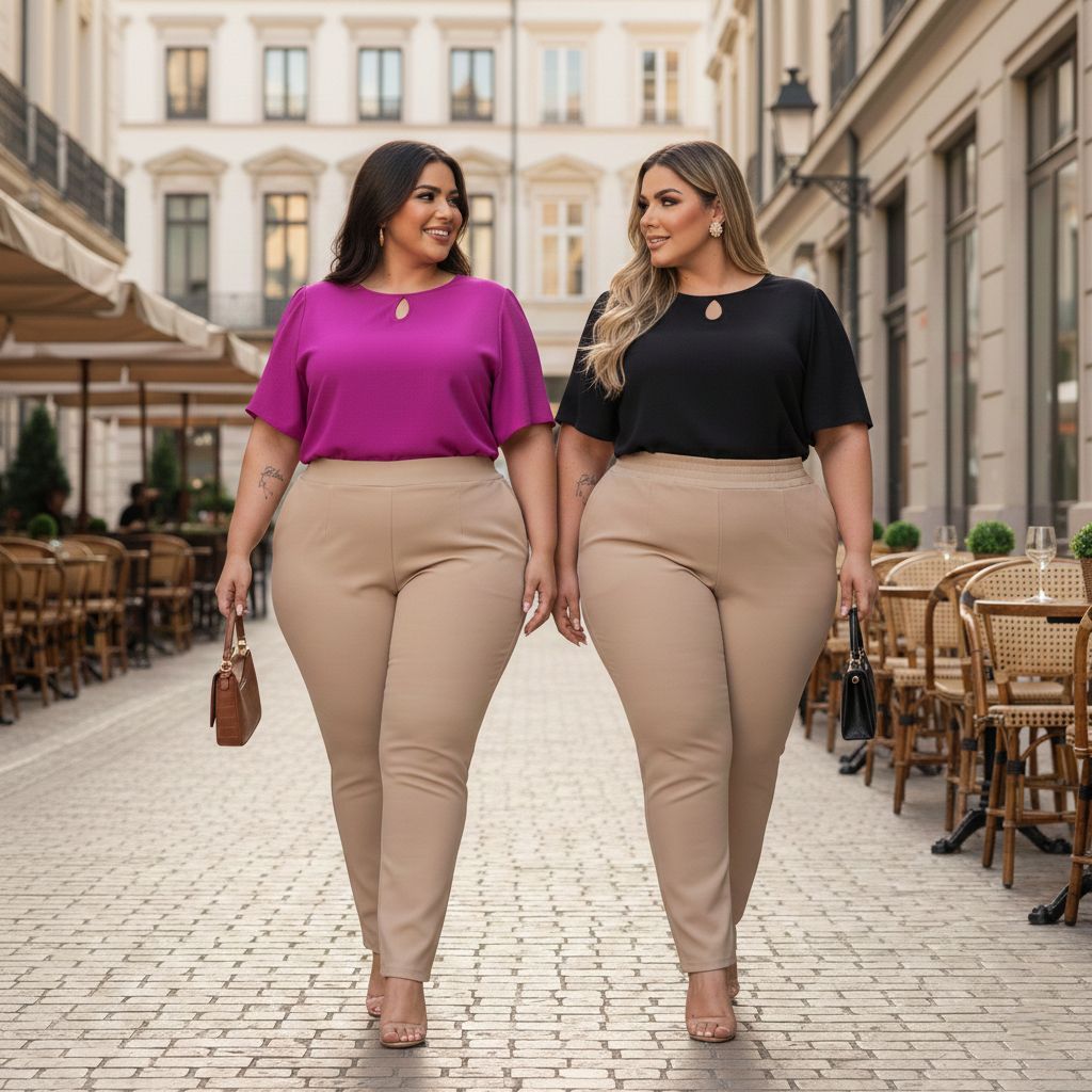 kit 2 blusas tamanho grande gola redonda manga curta casual básica confortável tendência dia-a-dia em Oferta na Shopee