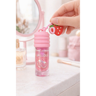 Gloss Labial Morango com Glitter 5ml | Brilho Intenso, Hidratante, Lip Gloss Rosa, Maquiagem Feminina em Oferta na Shopee