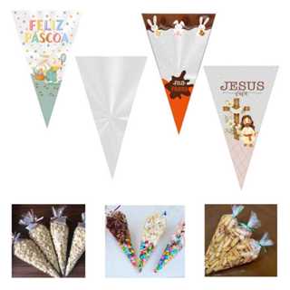 Saco Cone 50 unid 18x30 Com Arame Fecha Facil Lembrancinha Pipoca Doce em Oferta na Shopee