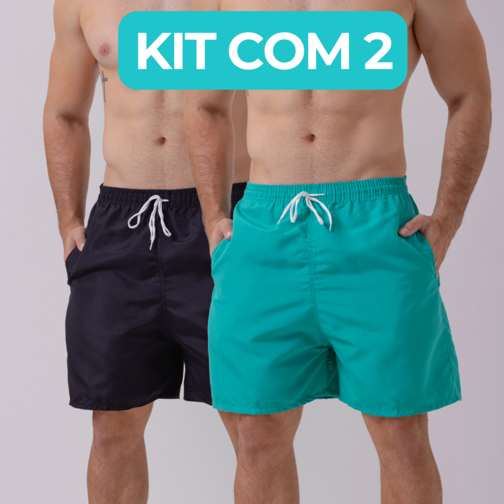 Kit 2 Mauricinho  Shorts Masculino Bermuda Tactel Mauricinho Praia Treino Academia Corrida Com Bolso Calção em Oferta na Shopee