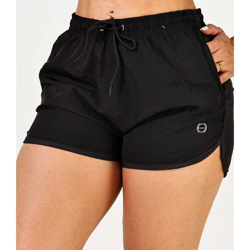 Shorts Feminino Elastano com Bolso Academia Praia Laser em Oferta na Shopee