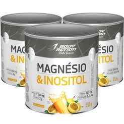Kit 3x Magnésio e Inositol Taurina Melatonina 210g Bodyaction