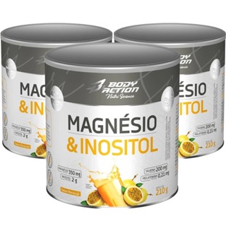 Kit 3x Magnésio e Inositol Taurina Melatonina 210g Bodyaction em Oferta na Shopee