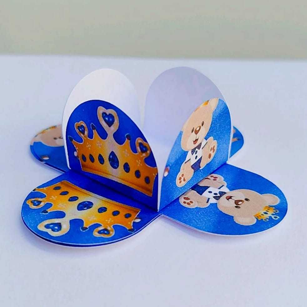 ENVIO RÁPIDO Forminhas para Doces Personalizadas URSINHO REALEZA 4 Pétalas Infantil Aniversário Lembrancinha Brigadeiro