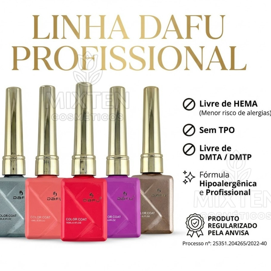 Esmalte em Gel Luxo Dafu 10ml – LINHA PROFISSIONAL | Camada Única | Alta Pigmentação | Secagem UV/LED | ANVISA em Oferta na Shopee