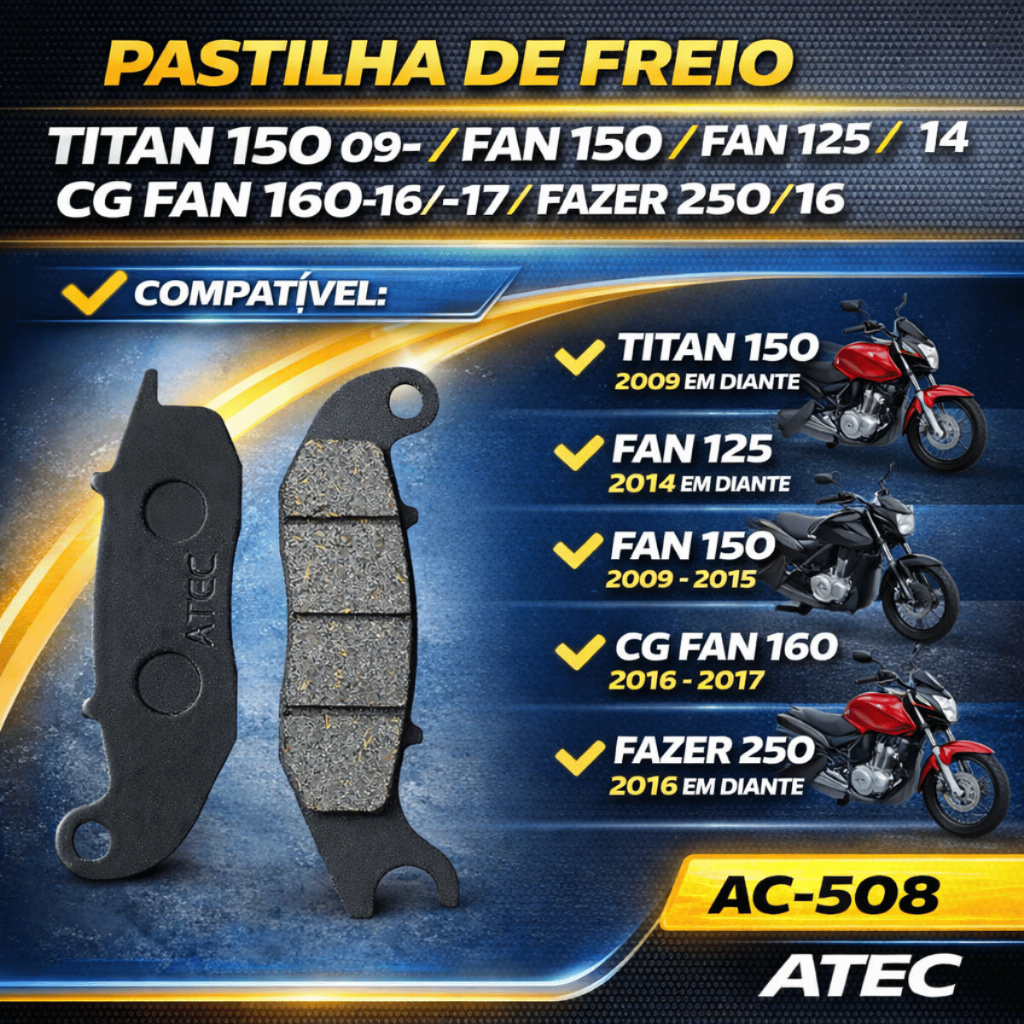 Par Pastilha de Freio Dianteira Titan 150 Fan 150 CG Fan 160 Fazer 250 em Oferta na Shopee