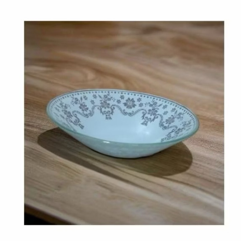 TRAVESSA DE VIDRO REDONDA | TAM.: 22X4CM | VASILHA FUNDA | UNIDADE | DESENHOS NA BORDA | CLEAN | CASA E DECORAÇÃO | LOUÇ