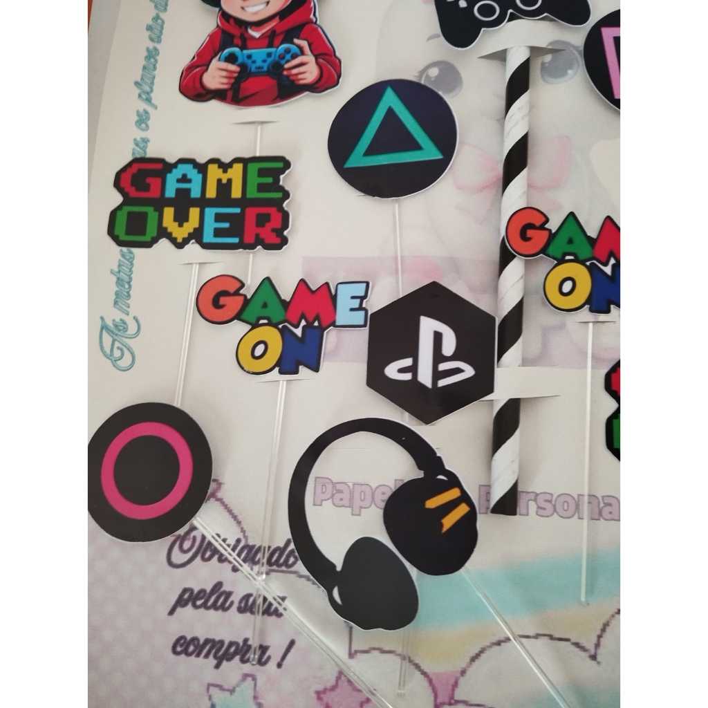 TOPO DE BOLO-TOPPER-PERSONALIZADO-ANIVERSÁRIO-MÊSVERSÁRIO-FESTA-INFANTIL-GAMER - ENVIO RÁPIDO