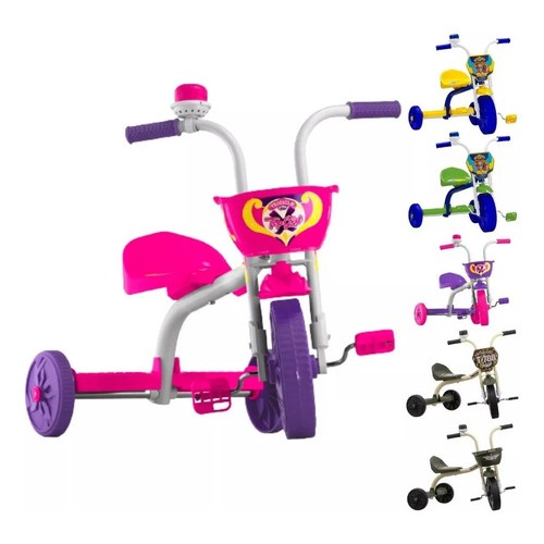 Triciclo Infantil Velotrol Com Buzina Ultra Bikes Pro Tork Motoquinha Menina Menino Kids Criança +NF