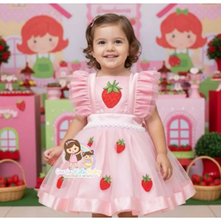 Romper Moranguinho  morango 3 meses ao 3 anos em Oferta na Shopee