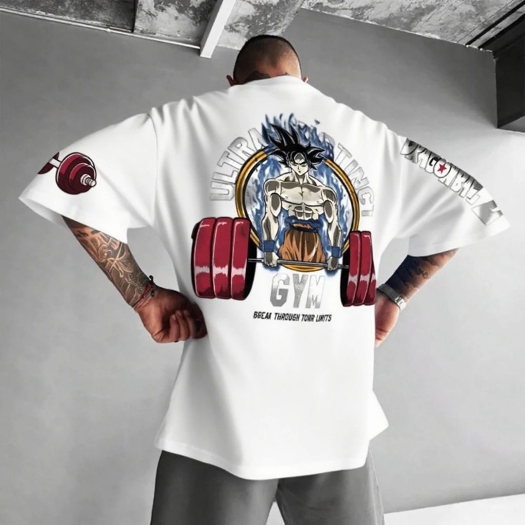 Camiseta Oversized Gok Ultra Instinct Gym Aftersoul Unissex Plus Size P ao G5 100% Algodão