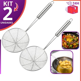 Escumadeira para Fritura Aço Inox Alta Qualidade e Durabilidade em Oferta na Shopee