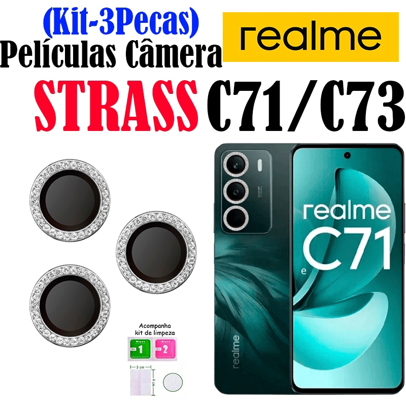 Kit (3 * Pecas)Película Câmera Strass C71/C73 Realme Protetor da Lente com Diamante Brilhente em Oferta na Shopee