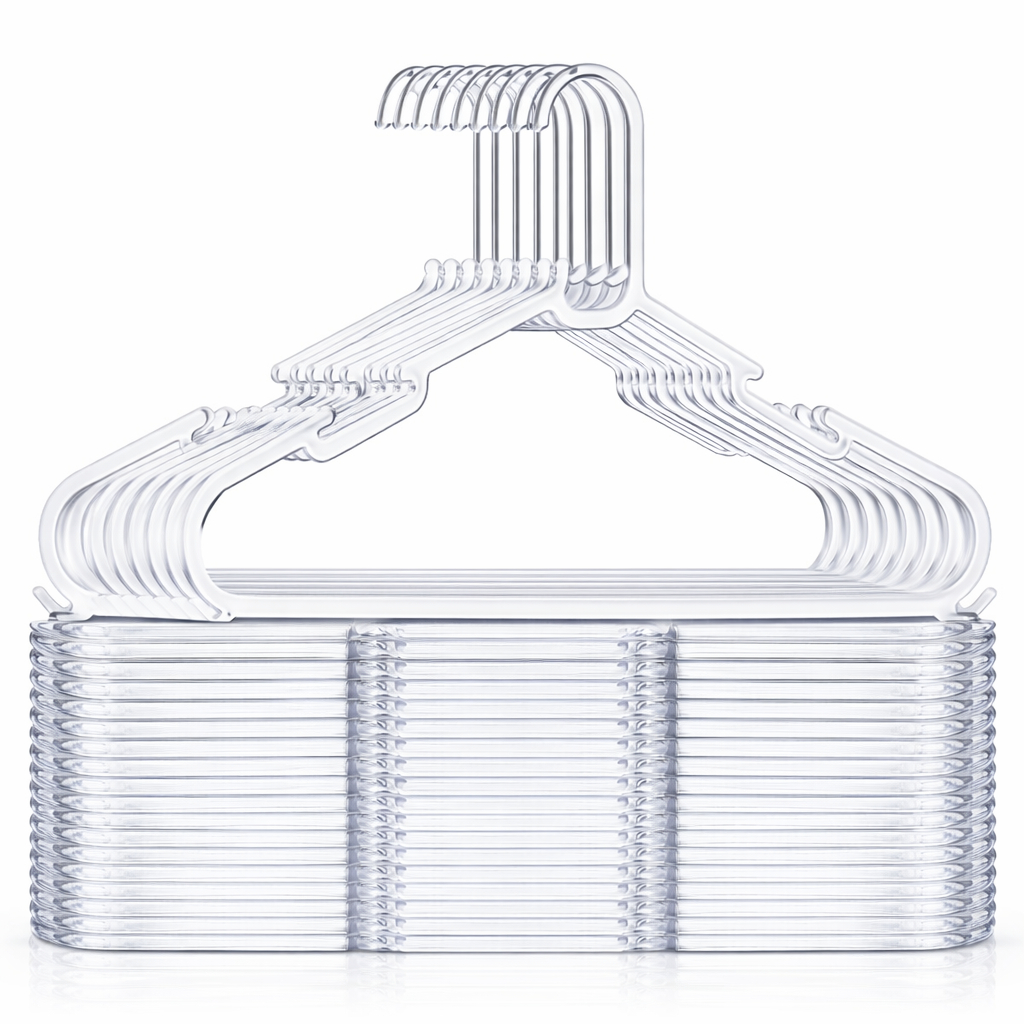 Cabide Acrílico Kit Cabides Para Roupas Transparente Adulto Reforçado Organizador