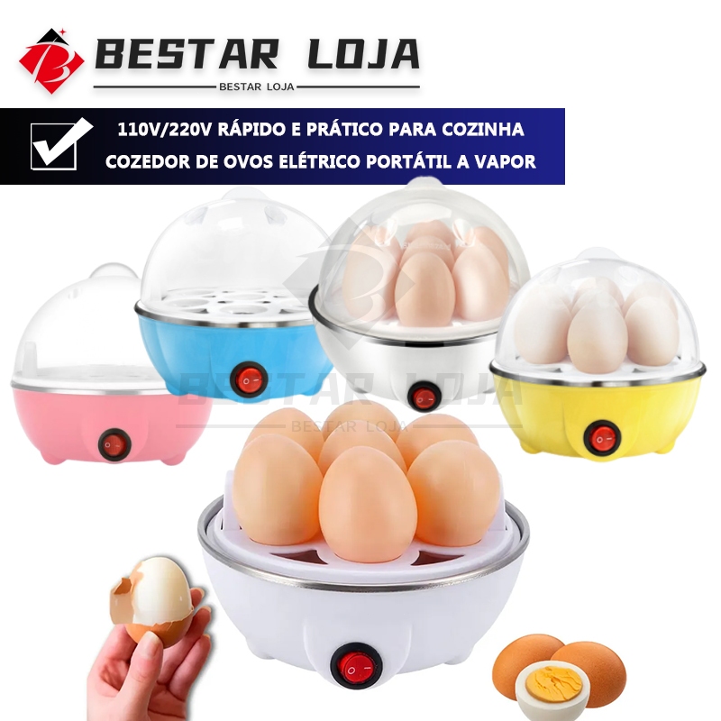 Imagem BESTAR LOJA Cozedor de Ovos Elétrico Portátil a Vapor 110V/220V Rápido e Prático para Cozinha