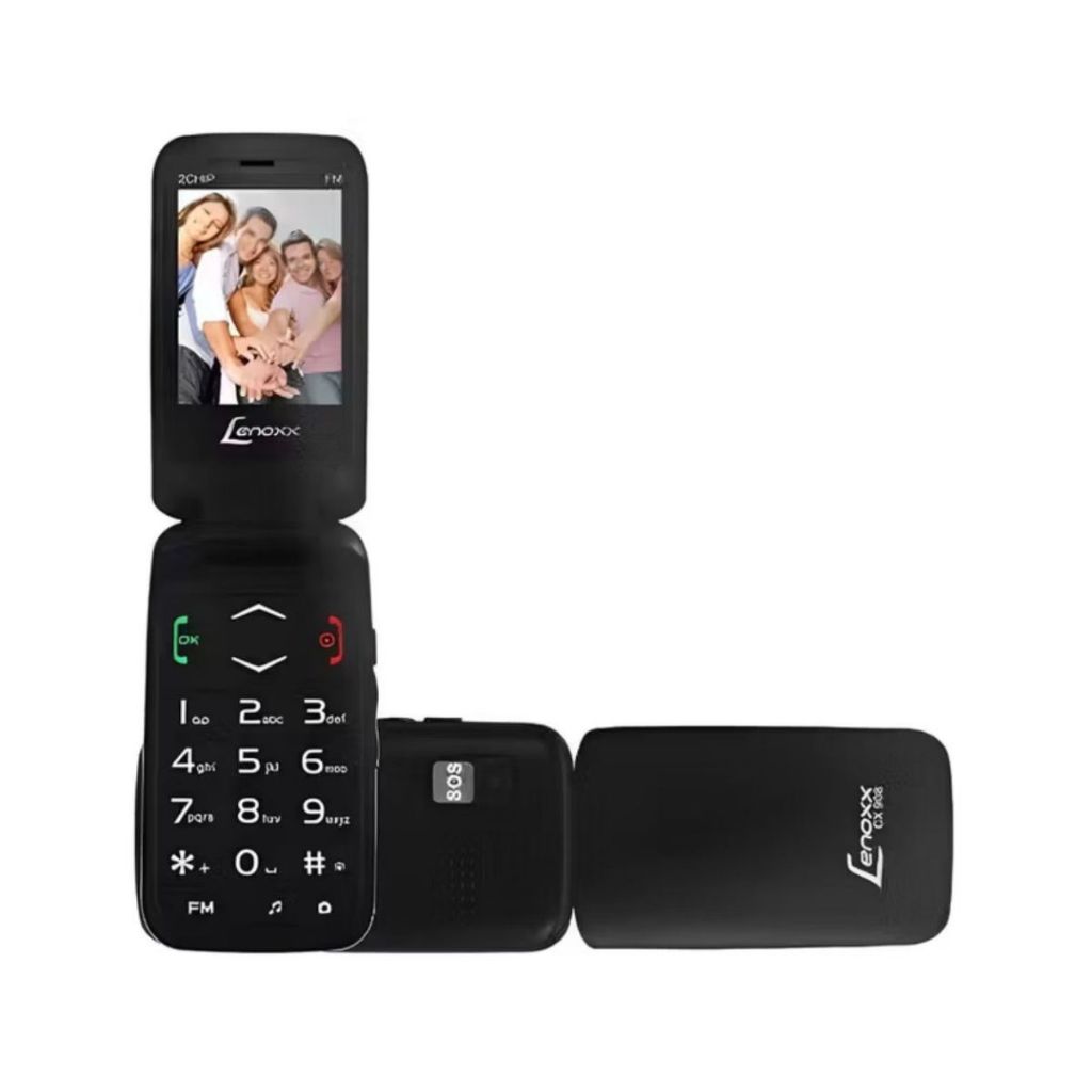 Celular Idoso Antigo Flip Lenoxx Eletrônico CX-908 Dual Chip Telefone Botão SOS Dispositivo Móvel